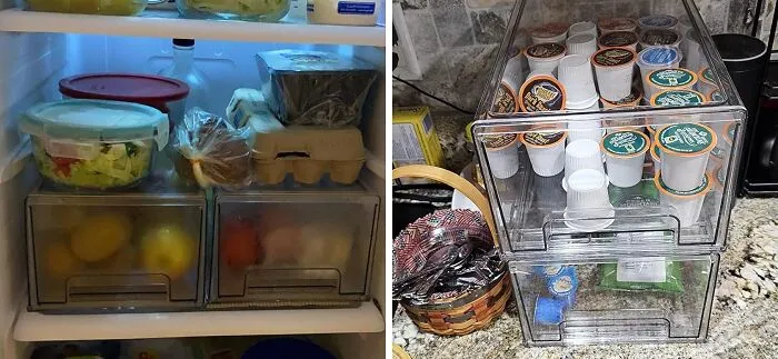 These <span Style="Font:inherit;color:#d74b1f;"> Clear Stackable Pull Out Organizer Bins </Span> Will Have Marie Kondo Saying "Yes, Please!"