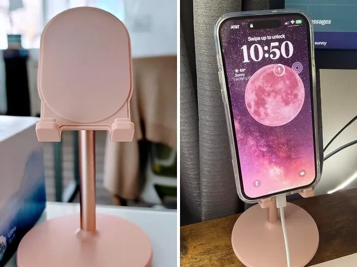 This <span Style="Font:inherit;color:#d74b1f;"> Phone Stand </Span> Puts Your Phone On A Pedestal 