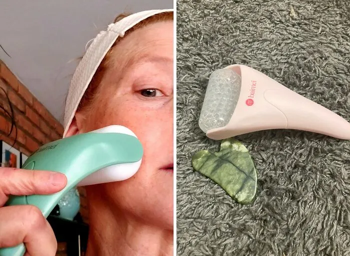 These <span Style="Font:inherit;color:#d74b1f;">  Cryotherapy Ice Roller And Gua Sha Facial Tools </Span> Will Have Your Skin Feeling Tight And Puff-Free