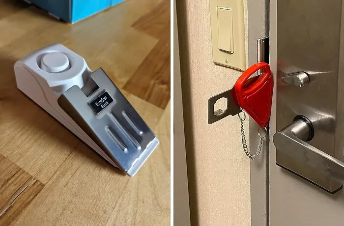 Don't Take Any Chances When Traveling. This <span Style="Font:inherit;color:#d74b1f;"> Portable Door Lock & Door Stop Alarm </Span> Will Keep You Safe!