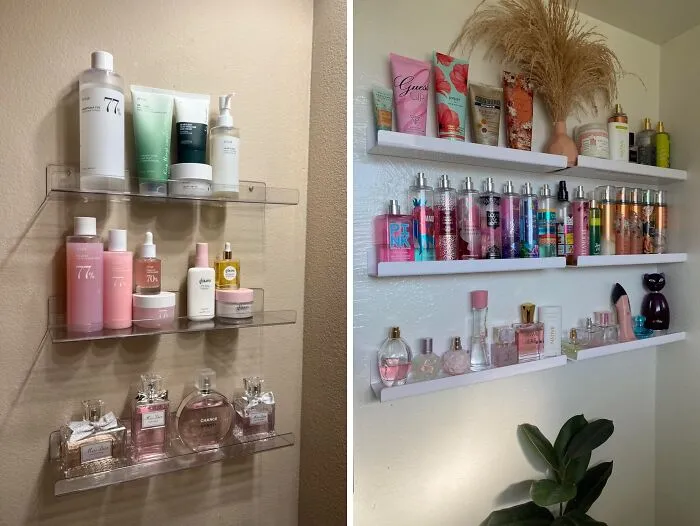 Display All Your Favorite Fragrances With These <a Style="Display:inline;" Href="Https://Www.amazon.com/Upsimples-Acrylic-Floating-Bookshelf-Bathroom/Dp/B09yv7b6yw?pd_rd_w=biod7&content-ID=amzn1.sym.a80521b9-08b9-4f8d-B21b-3ea0785c4f26&pf_rd_p=a80521b9-08b9-4f8d-B21b-3ea0785c4f26&pf_rd_r=rm108q9c7xtn3gcdhw36&pd_rd_wg=oqojs&pd_rd_r=de3db63d-976f-4e83-B279-9e297e43c753&pd_rd_i=b09yv7b6yw&th=1&linkcode=ll1&tag=bpfish-20&linkid=0d3b37ffa5e7db785eb239bf8eda3481&language=en_us&ref_=as_li_ss_tl" Target="_blank"><span Style="Font:inherit;color:#d74b1f;"> Acrylic Shelves For Wall Storage </Span>