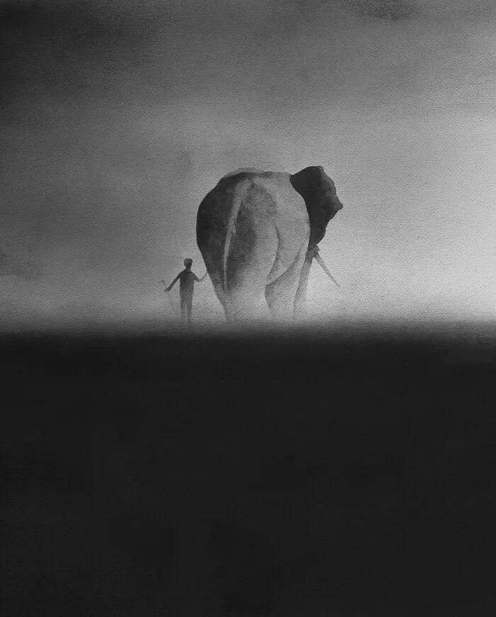 Artist Creates Black-And-White Paintings Reflecting The Bond Between Humans, Nature, And Animals (30 Pics)