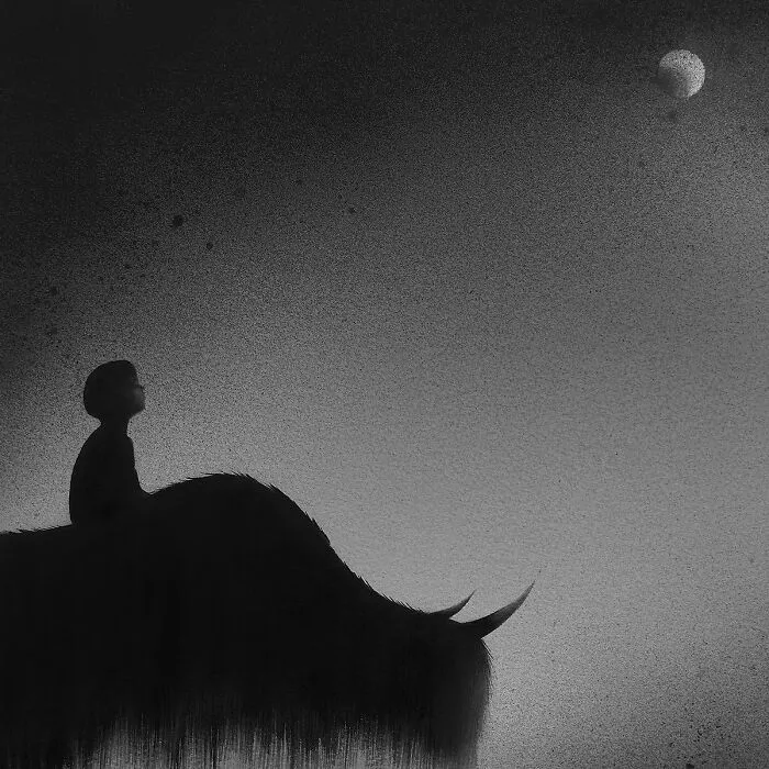 Artist Creates Black-And-White Paintings Reflecting The Bond Between Humans, Nature, And Animals (30 Pics)