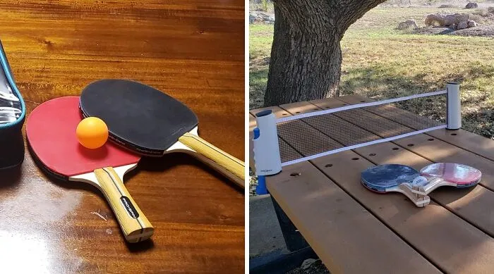 Turn Almost Any Table Into A Court With This<span Style="Font:inherit;color:#d74b1f;"> Portable Ping-Pong Paddle Set </Span>