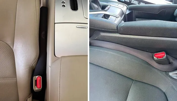 This <span Style="Font:inherit;color:#d74b1f;"> Car Seat Gap Filler </Span> Will Keep You From Dropping Things Into The Abyss But Also Keep Your Seats Cleaner