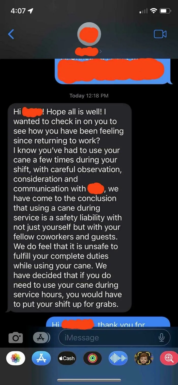 Workplace Won't Allow Use Of Mobility Device, What's The Legality On This? (Rhode Island)