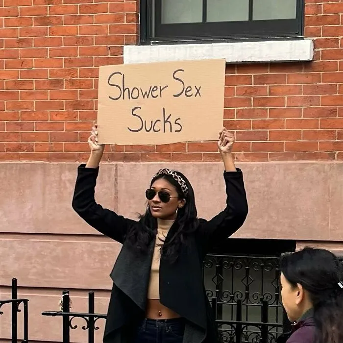 45 Times “Dudette With Sign” Did Everyone A Public Service And Protested Irritating Things (New Pics)