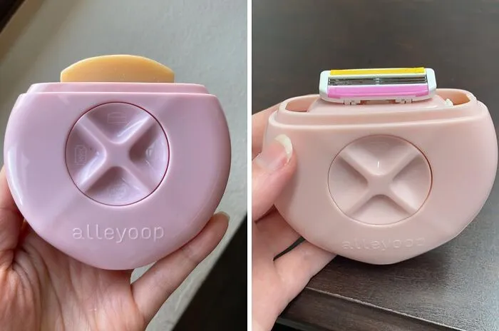 This <span Style="Font:inherit;color:#d74b1f;"> Portable Travel Razor </Span> Keeps Sharp Edges Away From Your Fingers When You Reach Into Your Toiletry Bag
