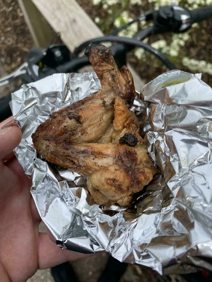 Cycled Past A Guy Having A Barbecue In The Park This Afternoon. I Said “Mate, That Smells Amazing” And Without Hesitation He Gave Me A Chicken Wing. Delicious!