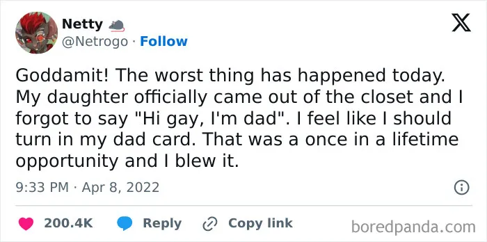 Lost A Chance To Show Support With A Great Dad Joke