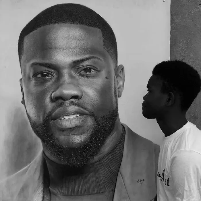 Young Nigerian Artist Draws Giant Hyper-Realistic Portraits Using Nothing But Charcoal (31 Pics)