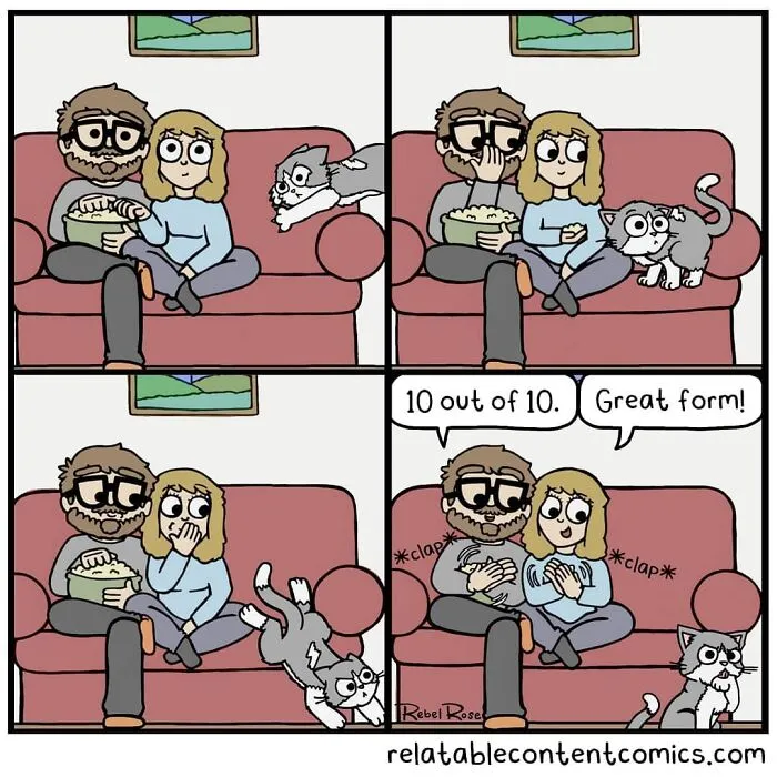 23 Funny And Relatable Comics About Relationships And Living With Cats, By This Artist (New Pics)