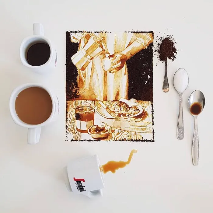 This Artist Creates Her Paintings Using Coffee, And Here Are Her 36 New Works