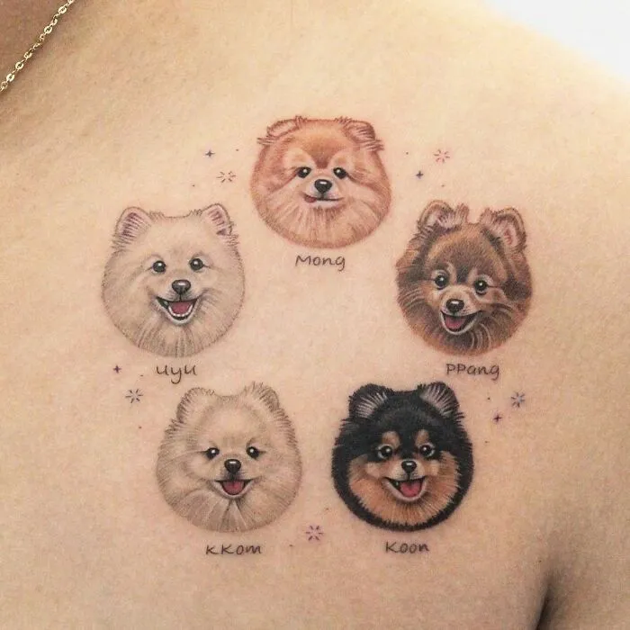 I Collected The Cutest Pet Portrait Tattoos From Different Artists (25 Pics)