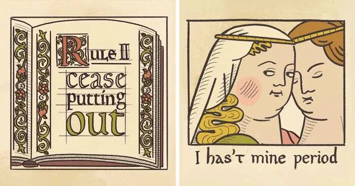 Modern Dating Written In The Style Of Medieval Elegance Results In A Hilarious Comic