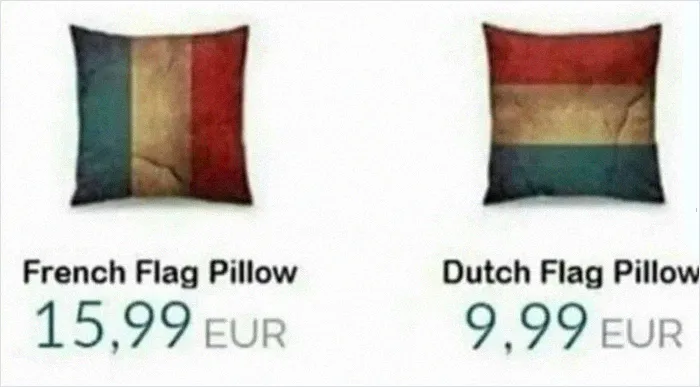 Cojín de la bandera francesa VS cojín de la bandera holandesa