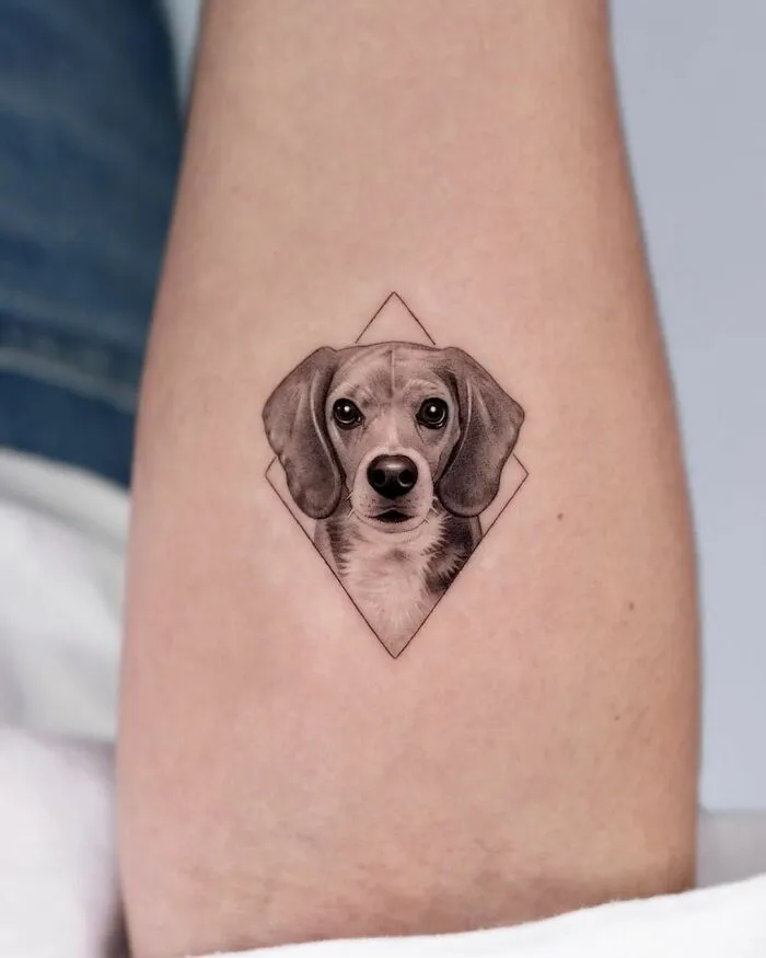 I Collected The Cutest Pet Portrait Tattoos From Different Artists (25 Pics)