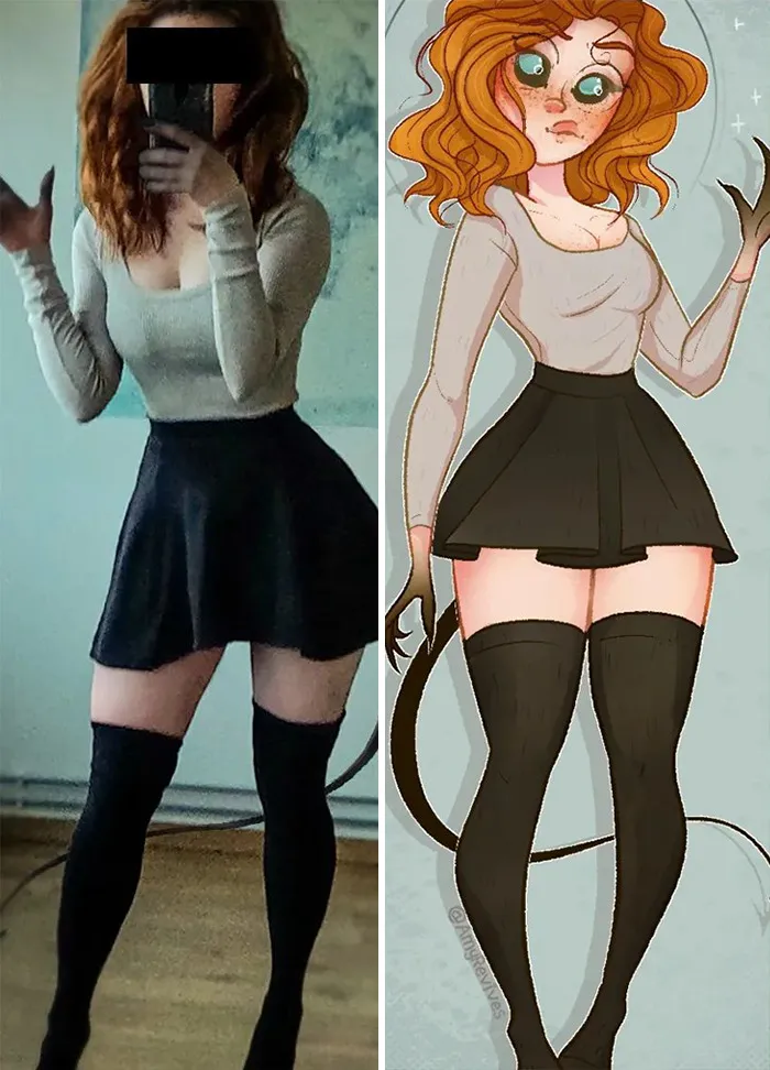 18 On-Point Cartoon Characters Recreated From Images That This Artist Took Of Herself