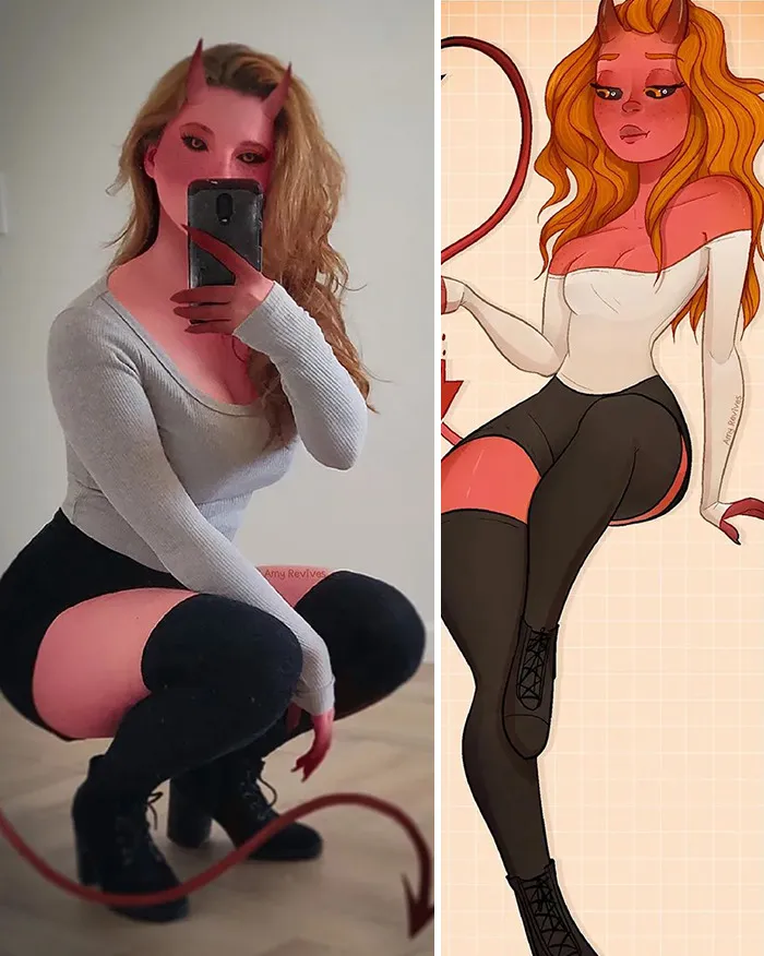 18 On-Point Cartoon Characters Recreated From Images That This Artist Took Of Herself