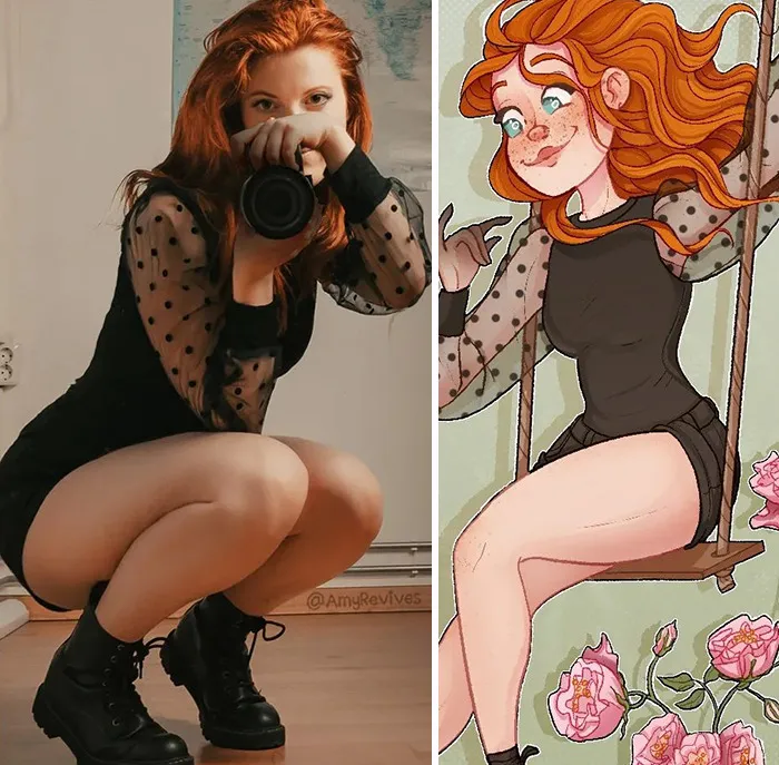 18 On-Point Cartoon Characters Recreated From Images That This Artist Took Of Herself