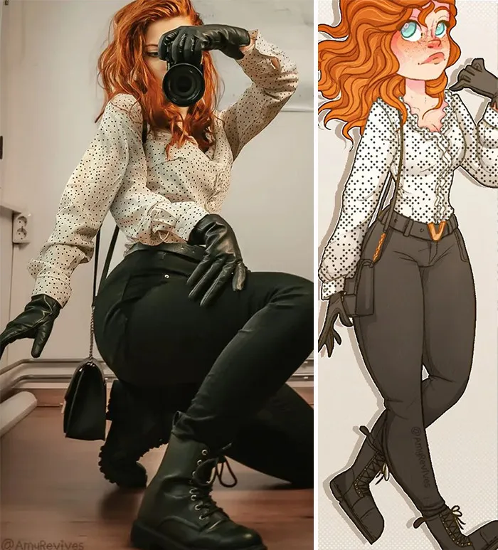 18 On-Point Cartoon Characters Recreated From Images That This Artist Took Of Herself