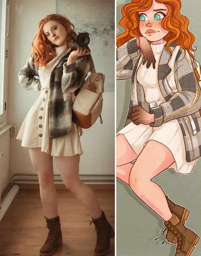 18 On-Point Cartoon Characters Recreated From Images That This Artist Took Of Herself