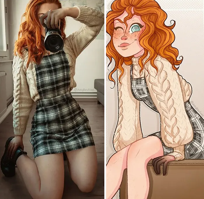18 On-Point Cartoon Characters Recreated From Images That This Artist Took Of Herself