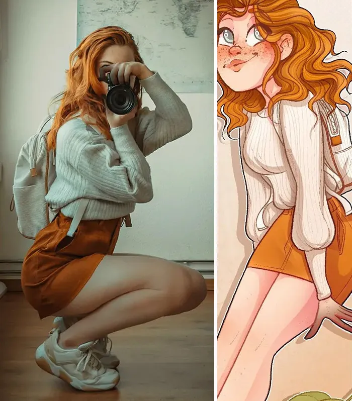 18 On-Point Cartoon Characters Recreated From Images That This Artist Took Of Herself
