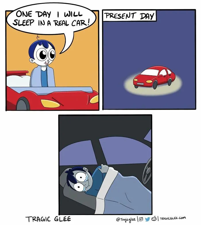 30 Tragic Situations Twisted Into Hilarious Comics By This Artist