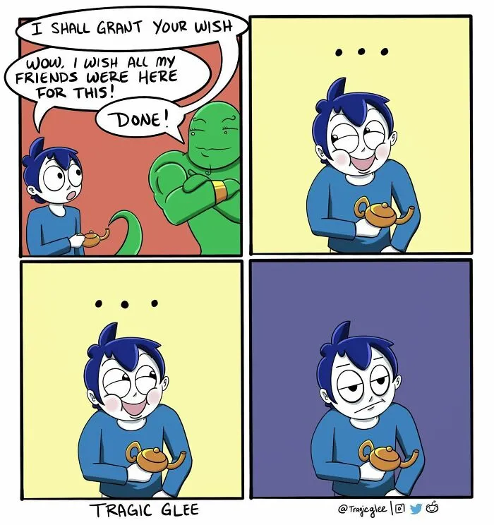 30 Tragic Situations Twisted Into Hilarious Comics By This Artist