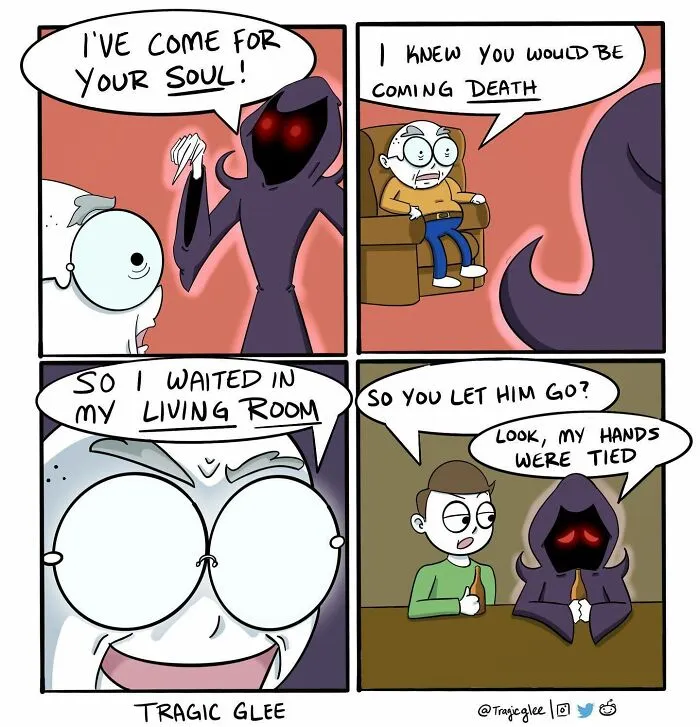 30 Tragic Situations Twisted Into Hilarious Comics By This Artist
