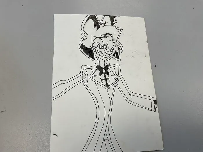 A Beautiful Drawing Of Alastor (Idk Why But I Love Drawing This Scene) But The Lineart Smudged Argh
