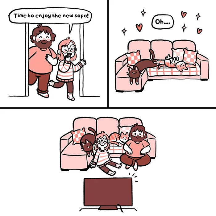 Life With Cats: 28 Cozy Comics Illustrated By This Artist
