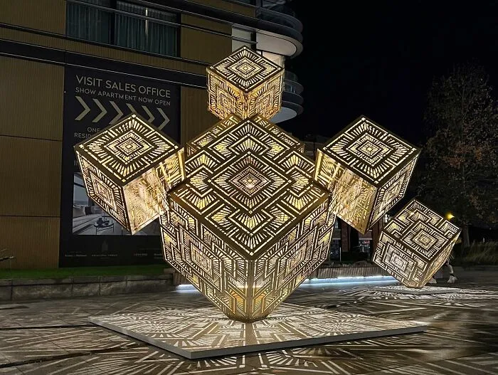These Artists Made 47 Large-Scale Illuminated Sculptures In Geometrical Shapes