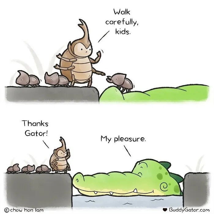 25 Charming Comics About The Fun Adventures Of A Friendly Alligator By Chow Hon Lam