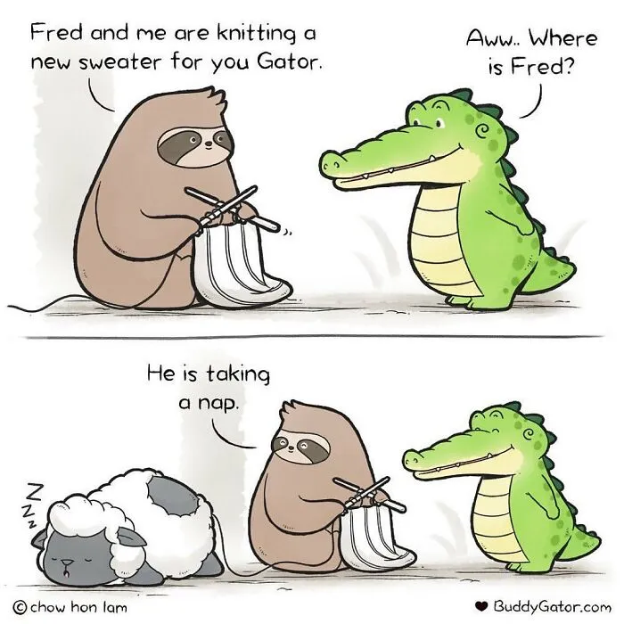25 Charming Comics About The Fun Adventures Of A Friendly Alligator By Chow Hon Lam