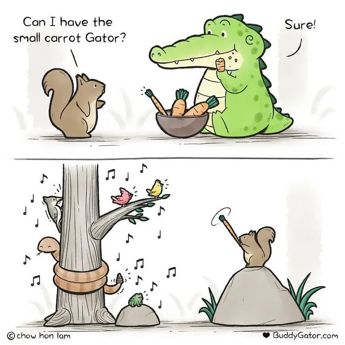 25 Charming Comics About The Fun Adventures Of A Friendly Alligator By Chow Hon Lam