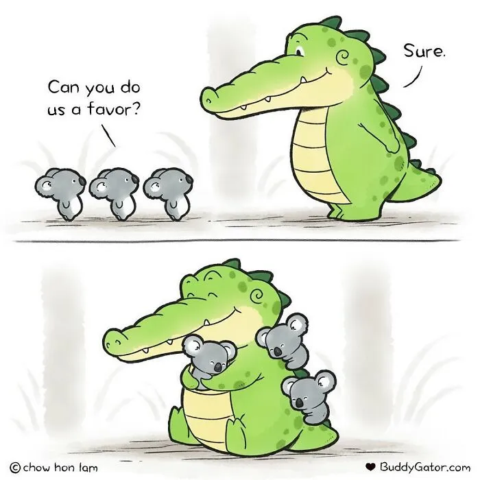 25 Charming Comics About The Fun Adventures Of A Friendly Alligator By Chow Hon Lam