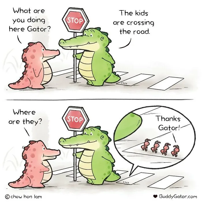 25 Charming Comics About The Fun Adventures Of A Friendly Alligator By Chow Hon Lam
