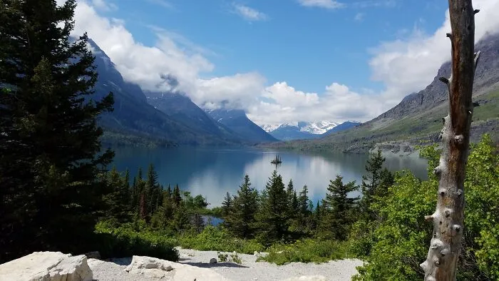 Glacier National Park Looking West From East Of Saint Mary Lake