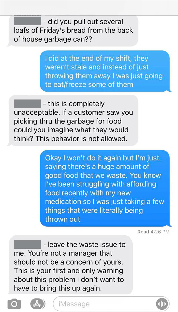 I Was Just Trying To Get Enough To Eat, And My Manager Sent Me This