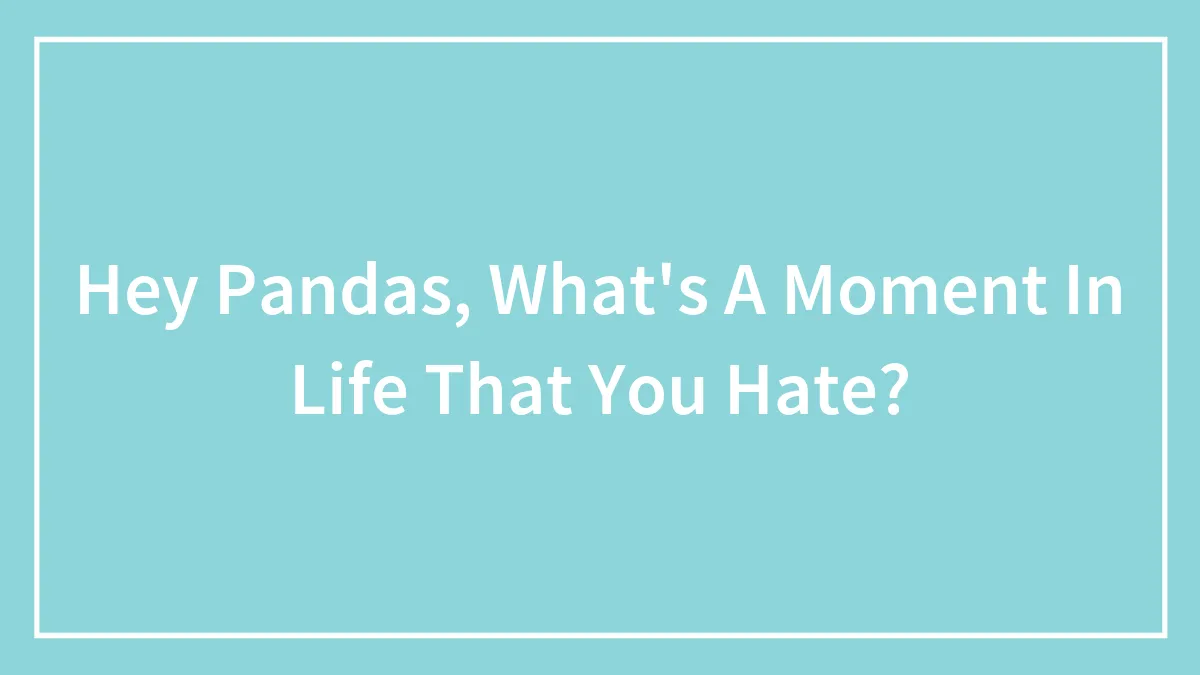 Hey Pandas, What's A Moment In Life That You Hate? (Closed)