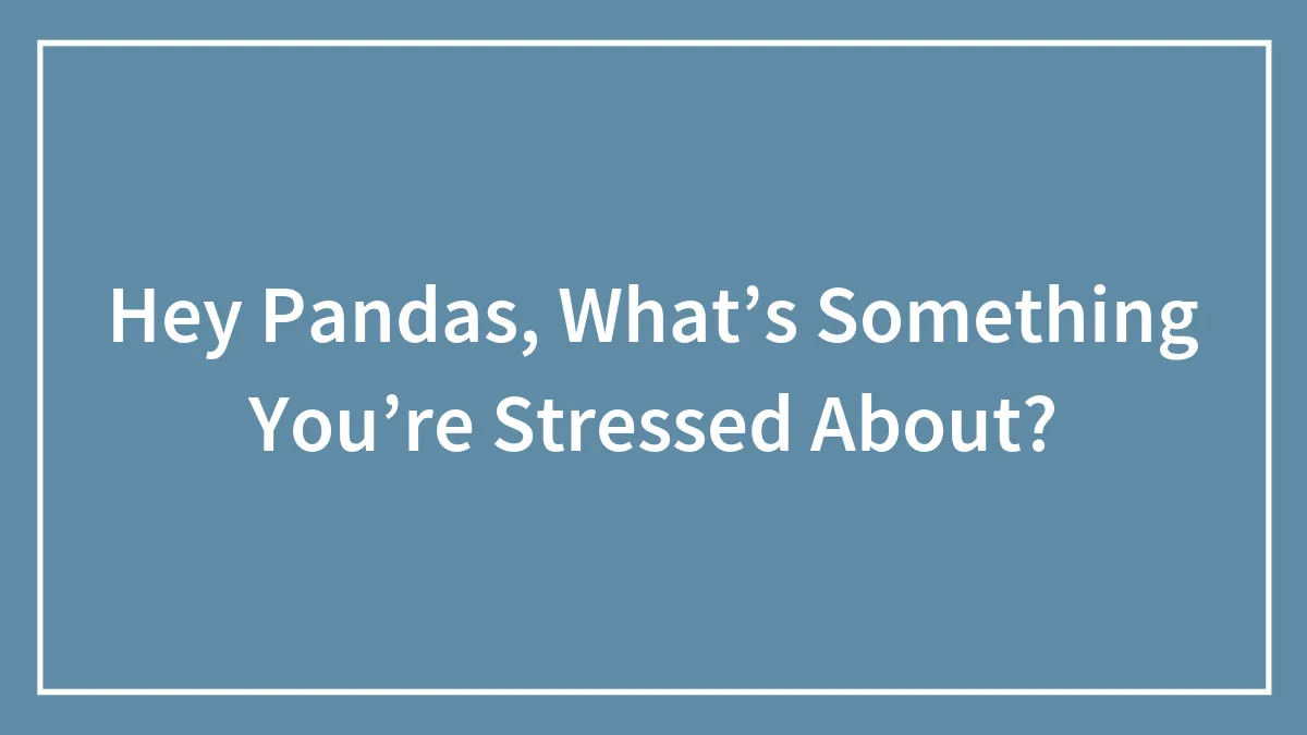 Hey Pandas, What’s Something You’re Stressed About? (Closed)