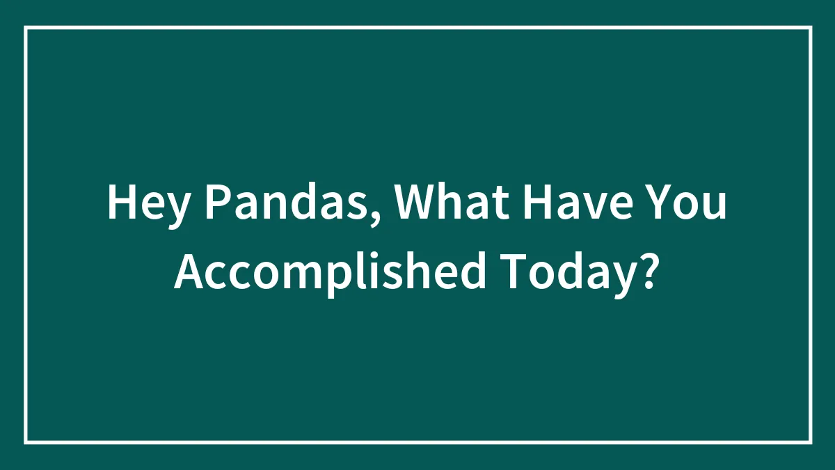 Hey Pandas, What Have You Accomplished Today? (Closed)