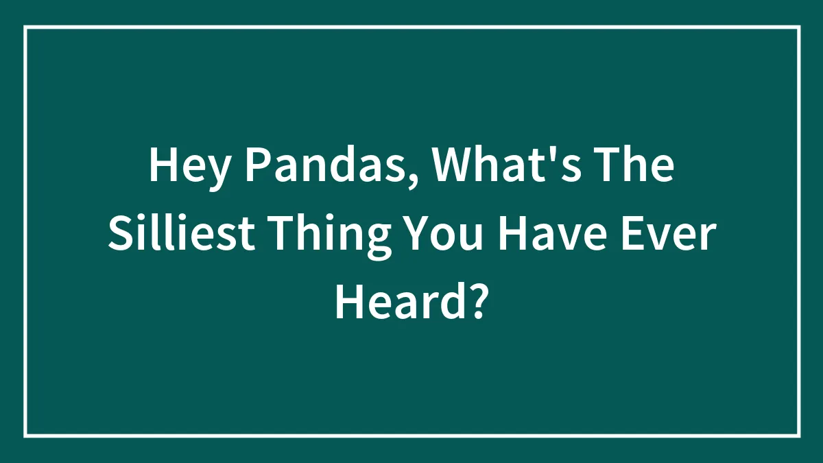 Hey Pandas, What's The Silliest Thing You Have Ever Heard? (Closed)