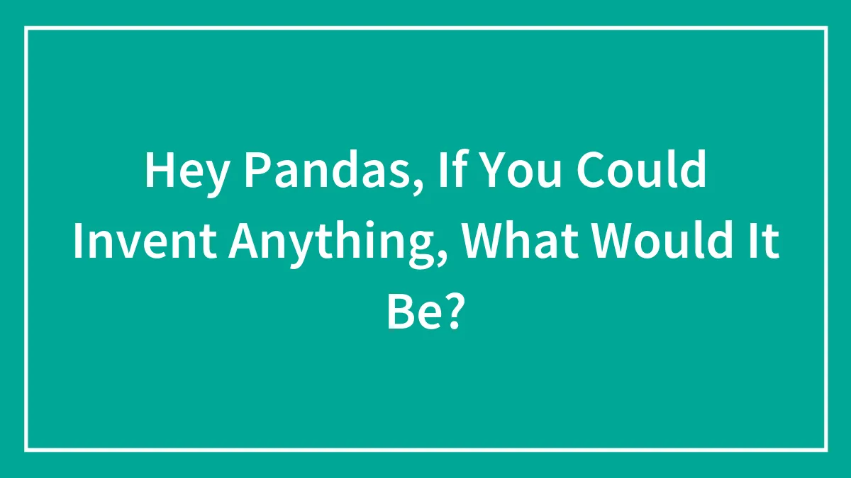 Hey Pandas, If You Could Invent Anything, What Would It Be? (Closed)