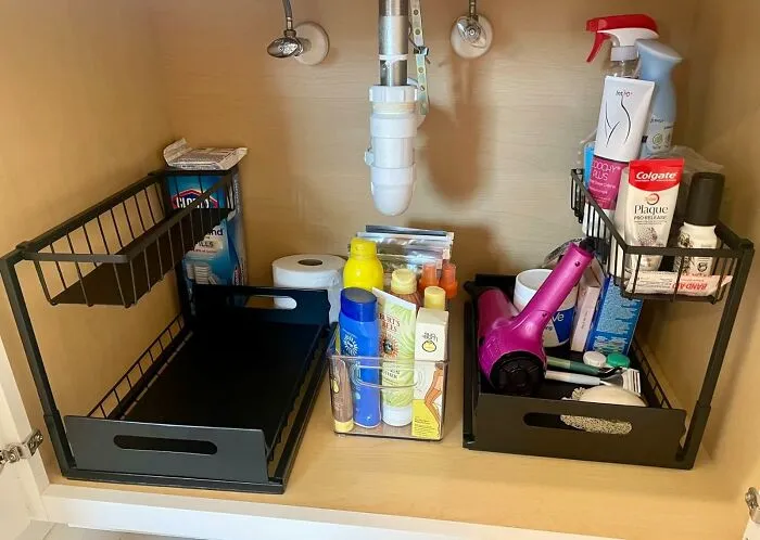 Clutter Will Be Going Down The Drain With This<span Style="Font:inherit;color:#d74b1f;"> Realinn Under Sink Organizer</Span>