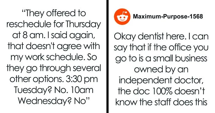 Dental Staff Who Want To Go Home Early Sneakily Change Woman's Appointments, She Gets Revenge
