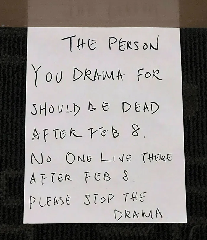 This Morning I Found A Note Left In The Elevator Under The Doors