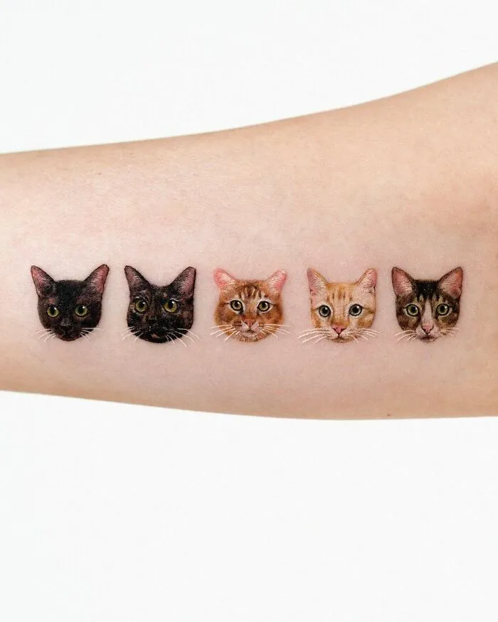 I Collected The Cutest Pet Portrait Tattoos From Different Artists (25 Pics)